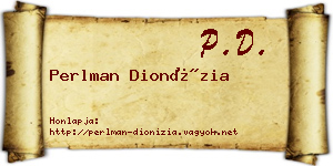 Perlman Dionízia névjegykártya